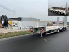 KT 18777 | 3-Achs Semi-Tieflader Leichtbau inklusive Radmulden, Baggerstielmulde, einteiligen Aluminiumrampen und elektronischer Zwangslenkung VSE ETS II (Eigengewicht ca 8.400 kg)