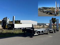 KT 19348 | 3-Achs Semi-Tieflader Leichtbau inklusive Radmulden, Baggerstielmulde, einteiligen hydr. Aluminiumrampen und Gummistreifen auf den Rampen (Eigengewicht ca 8.600 kg)
