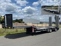 KT 18713 | 2-Achs Semi-Tieflader Leichtbau inklusive Radmulden, Baggerstielmulde, einteiligen hydr. Aluminiumrampen und Gummistreifen auf den Rampen (Eigengewicht ca 7.100 kg)