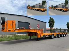 KT 19624 | 6 - Achs teleskopierbarer Tieflader mit hydraulischem Lenksystem (5 x Tridec HF-E) und hydraulischer Federung (Tridec HV)