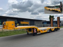 KT 19515 | 3-Achs Semi-Tieflader Leichtbau inklusive Radmulden, Baggerstielmulde und zweiteiligen Stahlrampen (Eigengewicht ca. 9.150 kg)