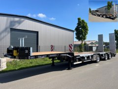 KT 19601 | 3-Achs Semi-Tieflader Leichtbau inklusive Radmulden, Baggerstielmulde und einteiligen Aluminiumrampen. (Eigengewicht ca. 8.500 kg)